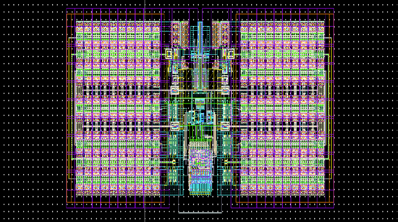 SAR ADC top-level layout view